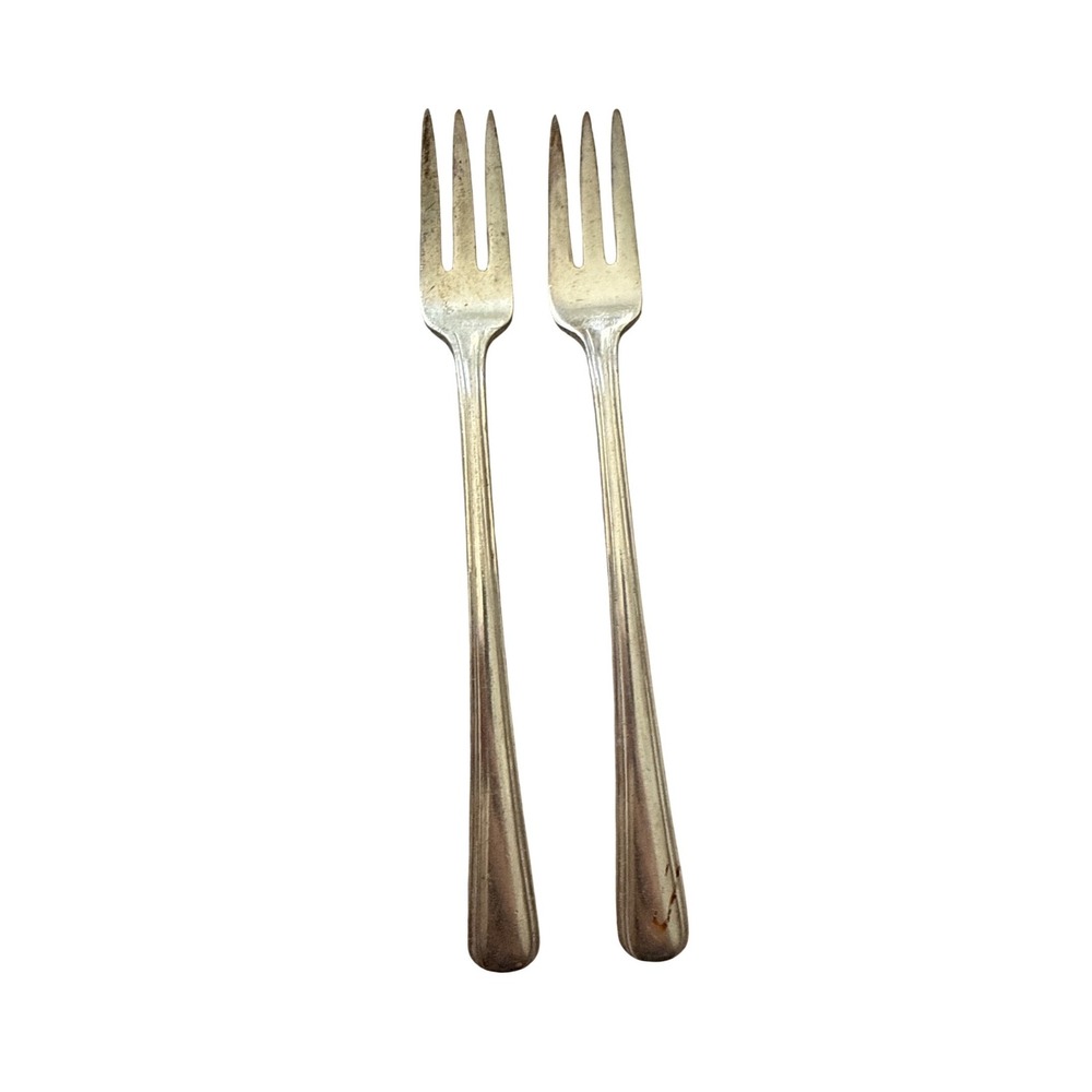 DOHRCO 5 Dessert‎ Fork Pair MCM 6.75" Silverplate Dohrmann Hotel Supply
